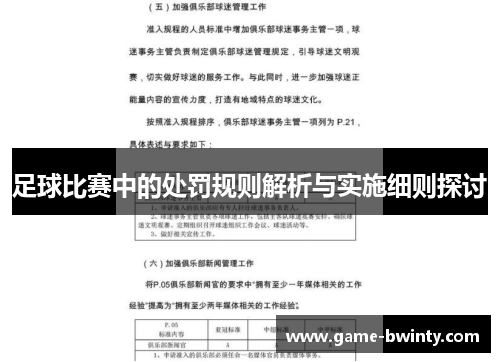 足球比赛中的处罚规则解析与实施细则探讨