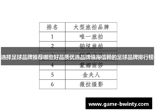 选择足球品牌推荐哪些好品质优选品牌值得信赖的足球品牌排行榜